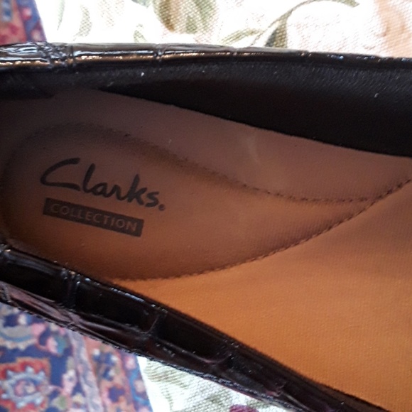 Clark's black Gael Angora faux croc loafers sz 7N - Picture 3 of 5